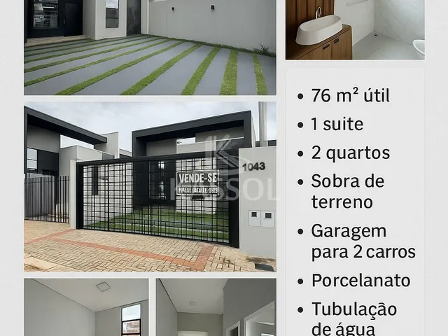 Imagem 2: Casa Nova Pronta para Morar no Jardim Veredas com 01 Suíte e 02 Quartos