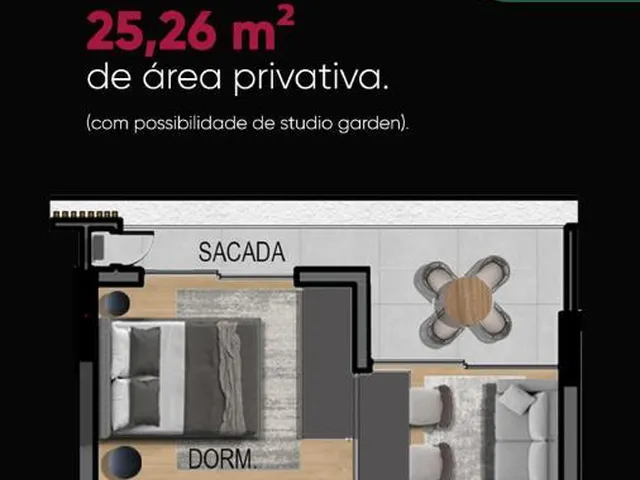 Imagem 3: Apartamento Studio 22 M2 no Alto da Xv/Centro em Curitiba