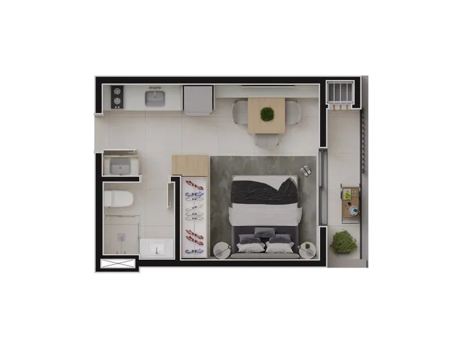 Imagem 4: Apartamento à venda em Curitiba-PR: 2 quartos, 1 suíte, 2 banheiros, 1 vaga de garagem