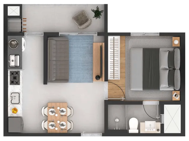 Imagem 3: Apartamento à venda no Centro de Pinhais-PR: 2 quartos, suíte, 2 banheiros, 1 vaga
