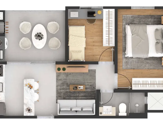 Imagem 4: Apartamento à venda no Centro de Pinhais-PR: 2 quartos, suíte, 2 banheiros, 1 vaga