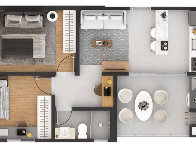 Imagem 6: Apartamento à venda no Centro de Pinhais-PR: 2 quartos, suíte, 2 banheiros, 1 vaga