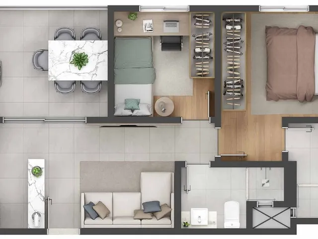 Imagem 7: Apartamento à venda no Centro de Pinhais-PR: 2 quartos, suíte, 2 banheiros, 1 vaga