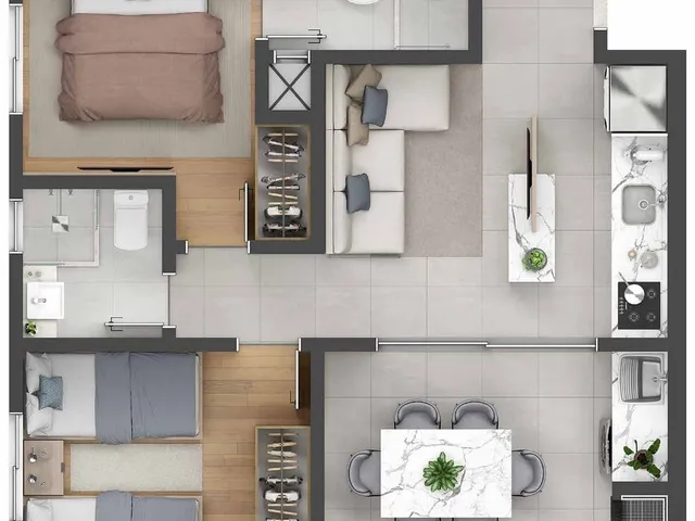 Imagem 8: Apartamento à venda no Centro de Pinhais-PR: 2 quartos, suíte, 2 banheiros, 1 vaga