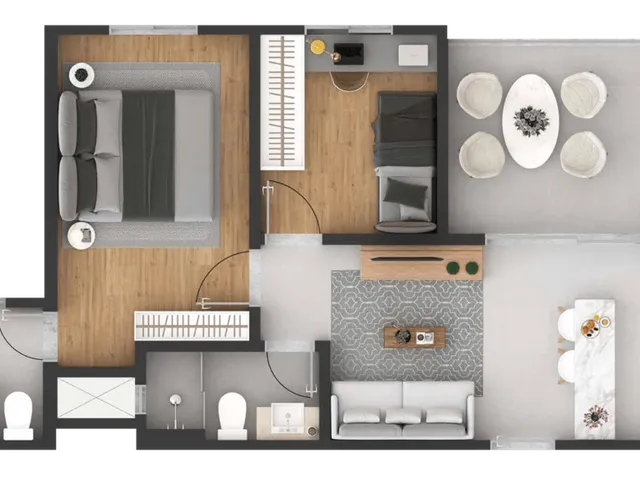 Imagem 9: Apartamento à venda no Centro de Pinhais-PR: 2 quartos, suíte, 2 banheiros, 1 vaga