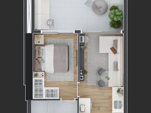 Imagem 6: Apartamento à venda em Curitiba-PR, no Centro: 1 quarto, 1 suíte, 1 banheiro, 37,88 m²