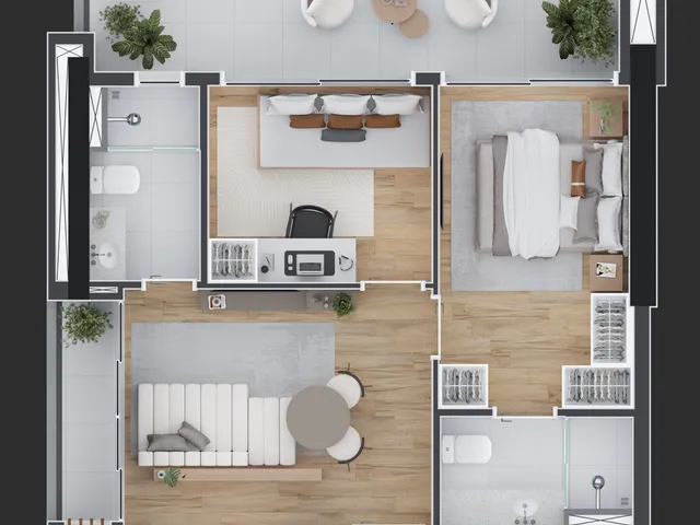 Imagem 8: Apartamento à venda em Curitiba-PR, no Centro: 1 quarto, 1 suíte, 1 banheiro, 37,88 m²
