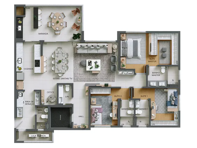 Imagem 3: Atrio Apartamento com 3 dormitórios