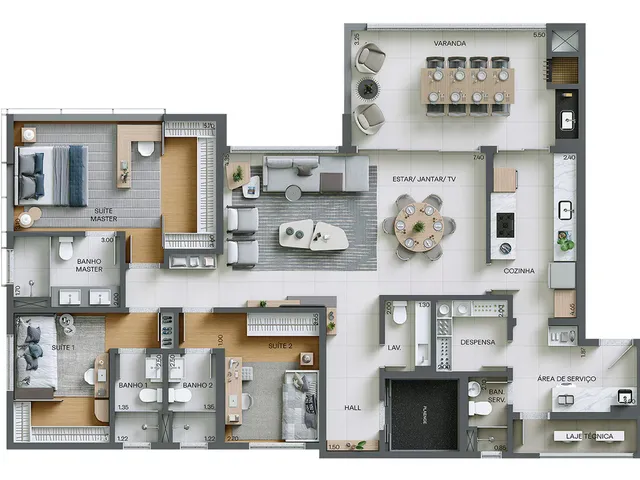 Imagem 4: Atrio Apartamento com 3 dormitórios