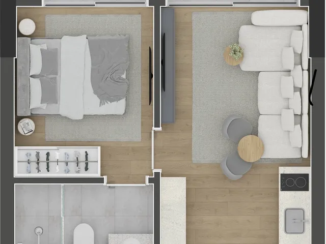 Imagem 5: Apartamento à venda no Centro de Curitiba-PR: 1 quarto, 1 suíte e 33,93 m² de área