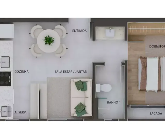 Imagem 7: Kobe Apartamento com 1 dormitório