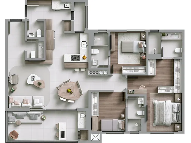 Imagem 3: Cobertura de luxo na Mercês, Curitiba-PR: 4 quartos, 4 suítes, 6 banheiros, 3 vagas de