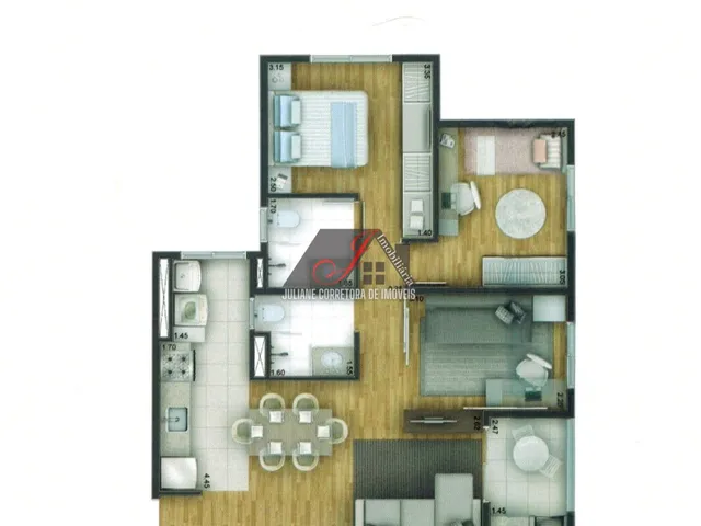 Imagem 3: Apartamento À Venda, 03 Quartos, Condomínio Bella Vita Sole, Vaga de Garagem Dupla, Bairro Campo Comprido