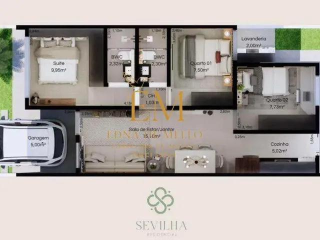 Imagem 13: Casa de Condomínio À Venda em Araucária, Capela Velha, com 2 Quartos, 59,66M²