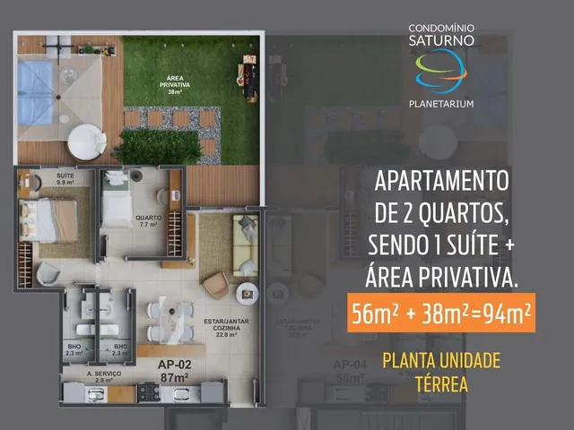 Imagem 16: Condomínio Saturno - Térreo com Garden Privativo e Lazer Completo em Belém