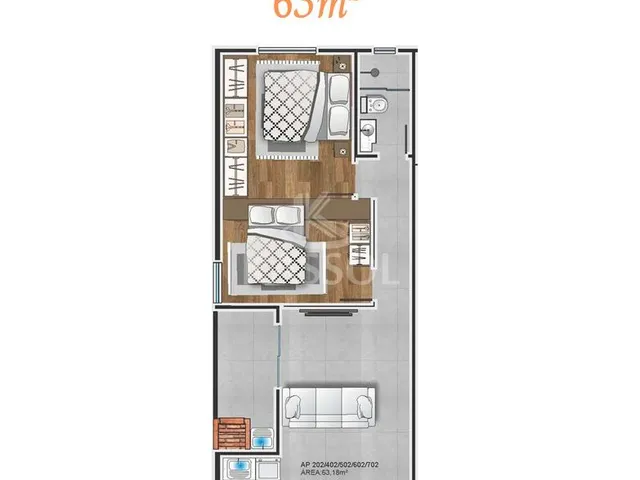 Imagem 12: Apartamento, Bairro Coqueiral , Próximo a Faculdades, Sacada com Churrasqueira