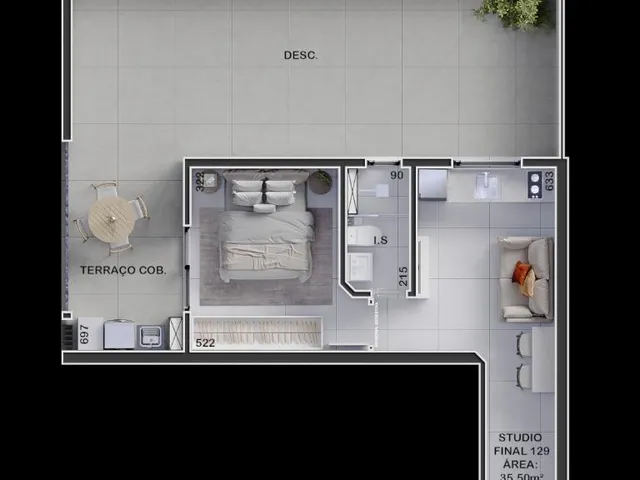 Imagem 5: Studio para Venda em Curitiba / Pr no Bairro Boa Vista