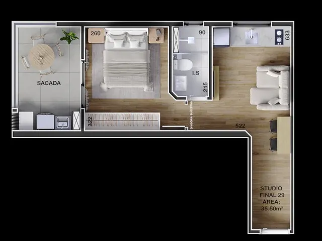 Imagem 15: Studio para Venda em Curitiba / Pr no Bairro Boa Vista