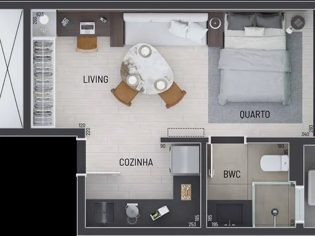 Imagem 2: Studio para Venda em Curitiba / Pr no Bairro Campo Comprido