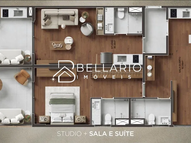 Imagem 6: Uma Unidade com 3 Studios Individuais em Empreendimento Moderno para Investimento em Botafogo - Rio de Janeiro/Rj