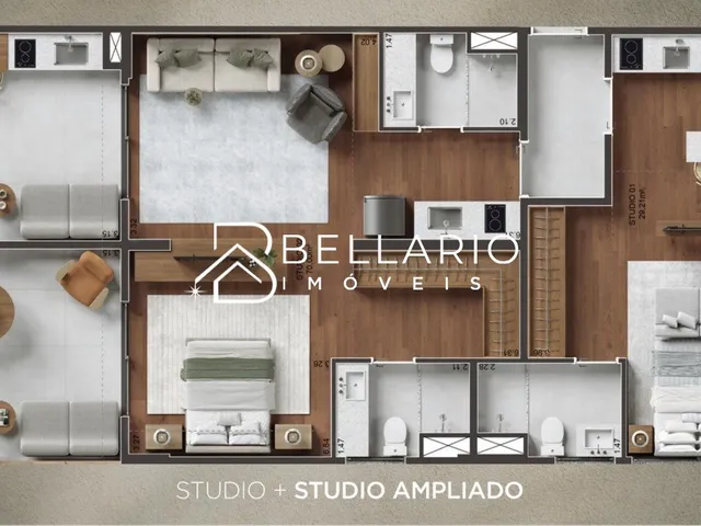 Imagem 7: Uma Unidade com 3 Studios Individuais em Empreendimento Moderno para Investimento em Botafogo - Rio de Janeiro/Rj