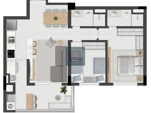 Imagem 13: Água Verde - Apartamento 2 Quartos com 1 Suíte. 1 Vaga. 71m²