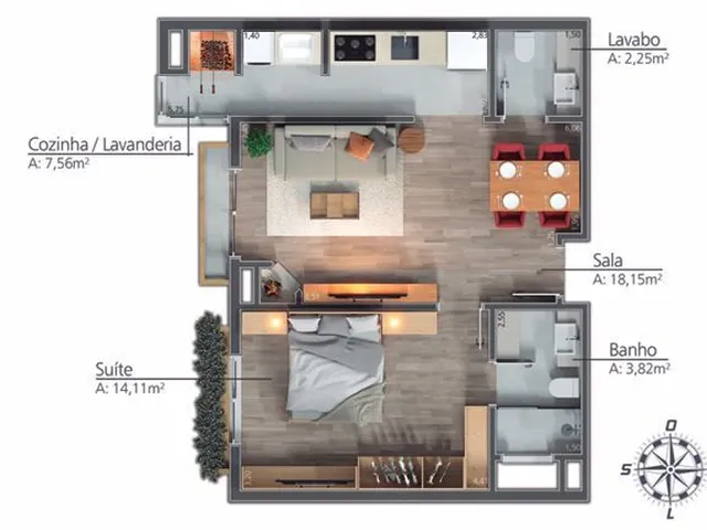 Imagem 2: Residêncial Aurora - Gramado/Rs - Apartamento À Venda no Bairro Moura - Gramado/Rs