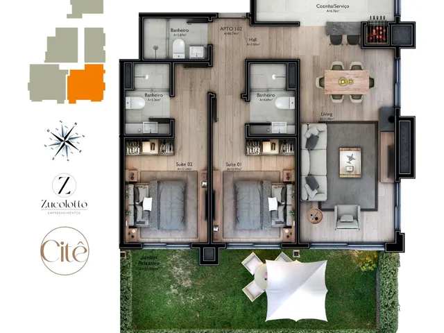 Imagem 13: Citê - Citê Apartamento com 2 dormitórios