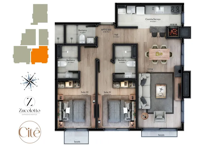 Imagem 14: Citê - Citê Apartamento com 2 dormitórios