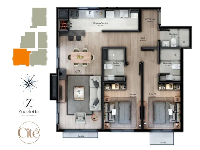 Imagem 16: Citê - Citê Apartamento com 2 dormitórios
