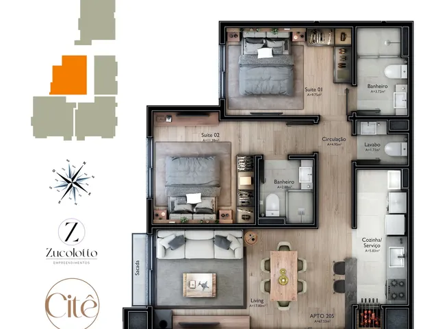 Imagem 15: Citê - Citê Apartamento com 2 dormitórios