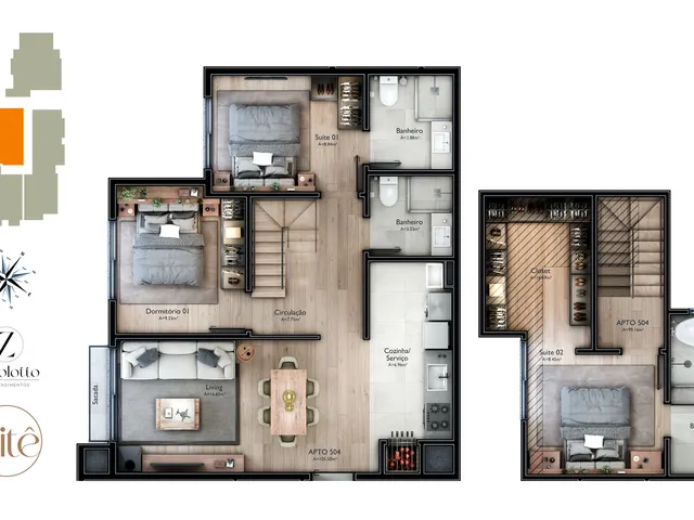 Imagem 9: Citê - Citê Apartamento com 2 dormitórios