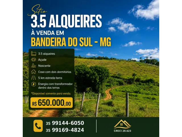 Imagem: A fazenda possui 2 Dormitórios, 1 Banheiro, 87.700m² de