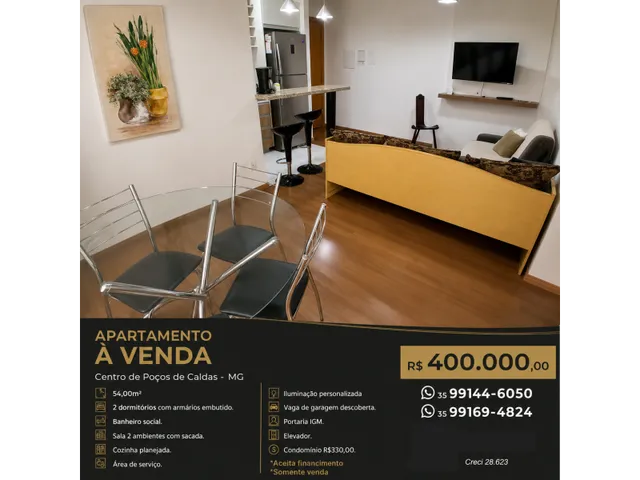 Imagem: Apartamento à venda, Centro de Poços de