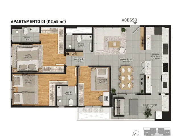 Imagem 3: 0 Apartamento com 3 dormitórios