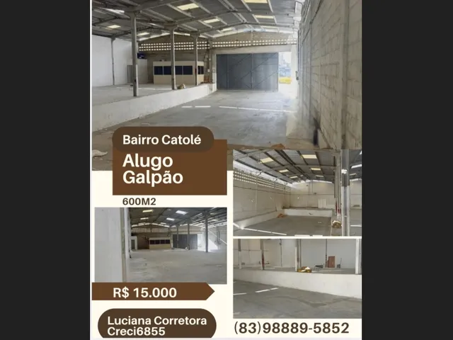 Imagem: Alugo Galpão 600m2, Bairro Catolé, perto