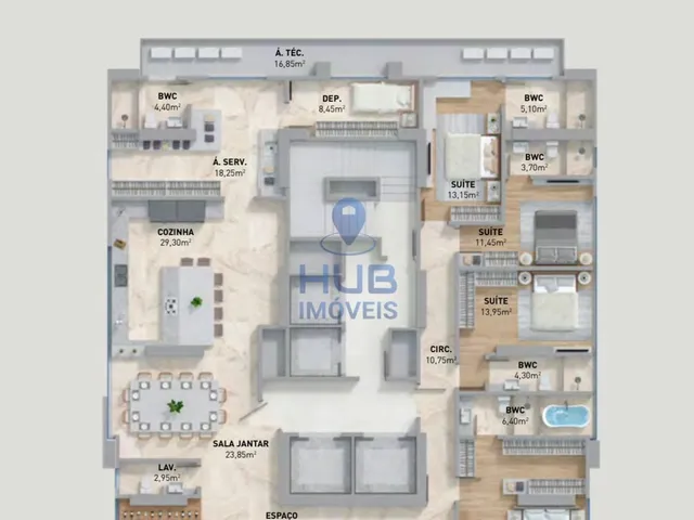 Imagem 5: Apartamento com 5 Dormitórios À Venda Sendo 4 Suítes, 288.3 M² por - R$ 6.730.000,00 - Centro - Itapema/Sc