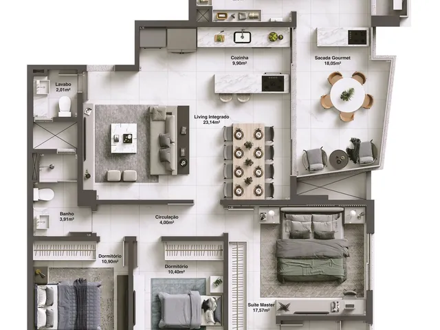Imagem 2: Apartamento 3 Quartos | Tremezzo Residencial