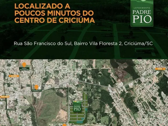 Imagem 5: Loteamento Padre Pio. Lotes Terrenos. À Venda no Bairro Vila Floresta II - Criciúma/Sc Parcelamento Direto
