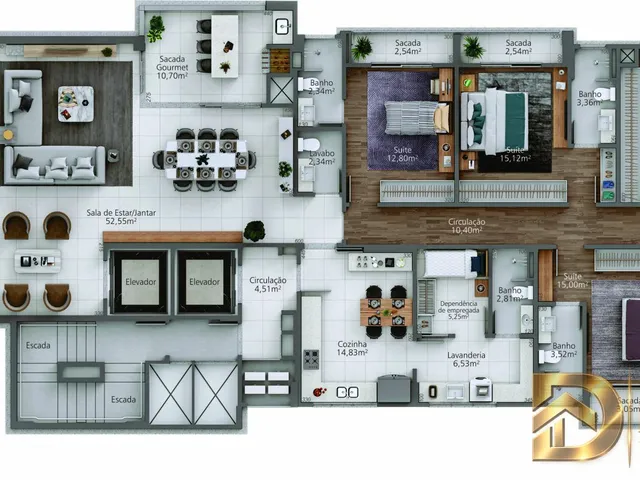 Imagem 10: Apartamento Alto Padrão 1 apartamento por andar ✔ 306 m² de área privativa ✔ 4