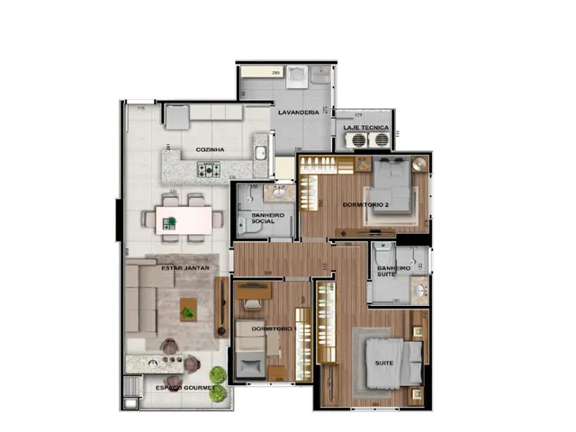 Imagem 3: Apartamento de alto padrão no Centro de Arapongas-PR: 3 quartos, 1 suíte, 2 salas, 2
