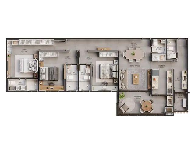 Imagem 7: Apresentamos um apartamento de tirar o fôlego, com uma área generosa de 131,77m²