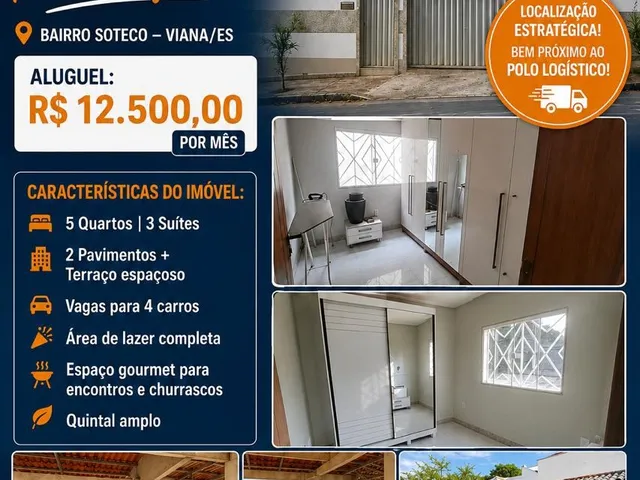 Imagem: A loja possui 5 Dormitórios, 3 Suítes, 4 Vagas na garagem