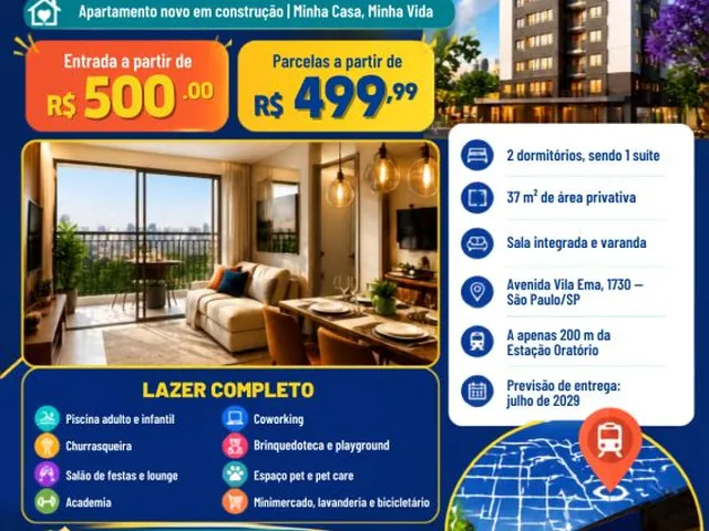 Imagem: Apartamento 2 Dorms com Suíte 37M² Vila