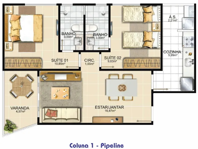 Imagem 10: Costa do Havaí Apartamento com 2 dormitórios