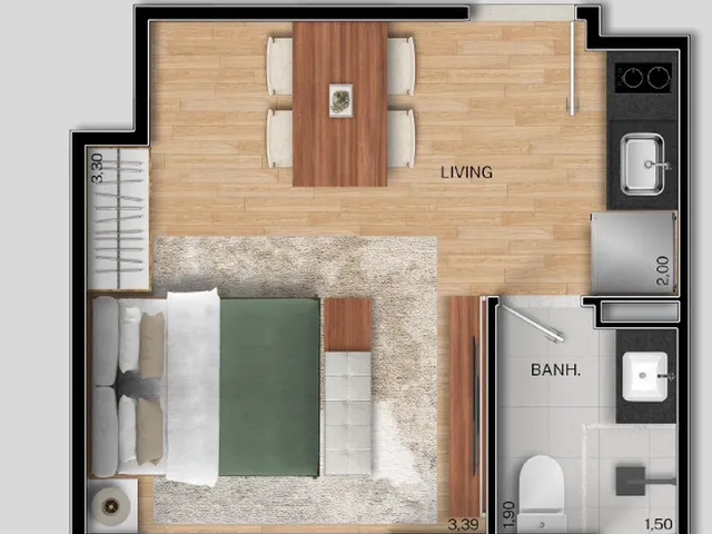 Imagem 2: FIT@370 Apartamento com 1 dormitório