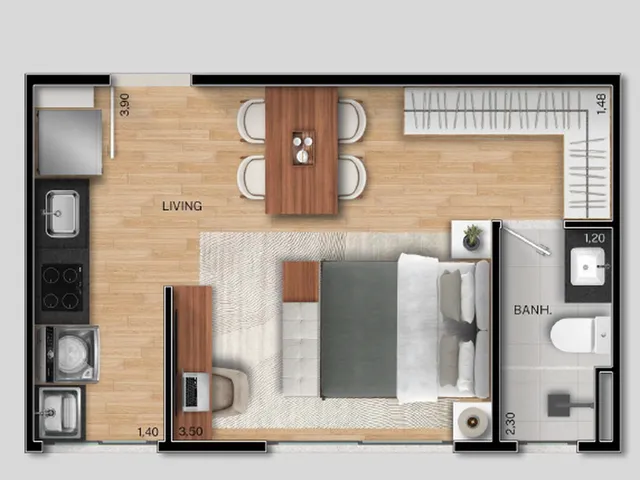 Imagem 5: FIT@370 Apartamento com 1 dormitório