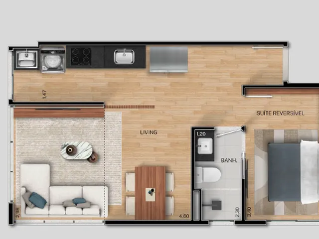 Imagem 8: FIT@370 Apartamento com 1 dormitório