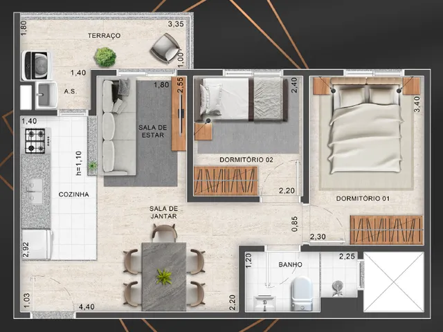 Imagem 7: Áurea Sky Apartamento com 1 dormitório