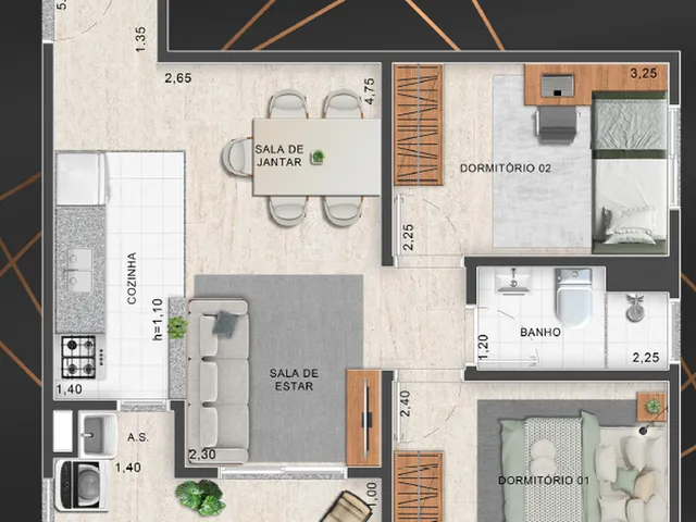 Imagem 11: Áurea Sky Apartamento com 1 dormitório